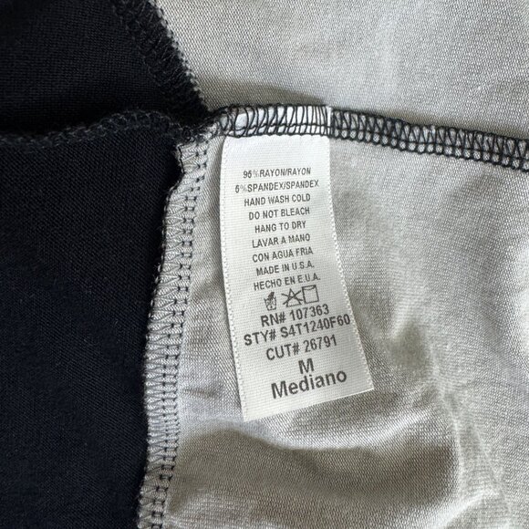 NWOT Women's Solemio Raglan Sleeve Color Block Crop Top Blouse T-Shirt MD - Picture 6 of 9